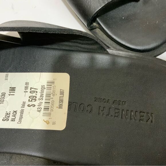 Kenneth Cole mens Crisscross Leather Slide Sandal Black 11 M main image 2